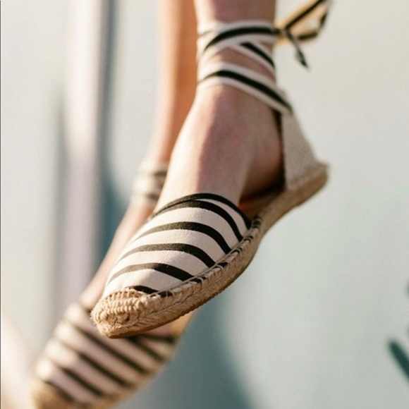 Canvas Striped Espadrille Sandals - Picture 2 of 4